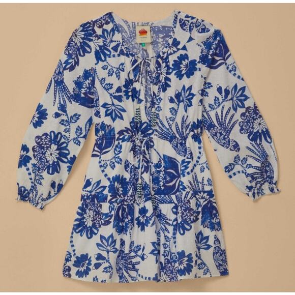 FARM Rio Off-White Flowerful Birds Long Sleeve Mini Dress - Picture 3 of 5